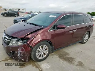 2015 Honda Odyssey EX-L with VIN 5FNRL5H66FB027802, listed as a Copart auction lot 54061475 with 44,489 mi miles and Salvage Title. Bid and sale history available at carsss.com. Image 1.