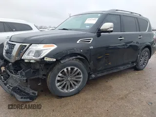 2019 Nissan Armada Platinum with VIN JN8AY2NEXK9756080, listed as a IAAI auction lot 41565485 with 58,521 mi miles. Bid and sale history available at carsss.com. Image 18.