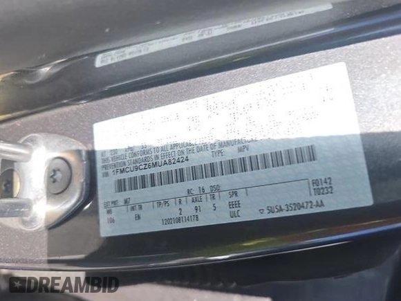 2021 Ford Escape SEL Hybrid z VIN 1FMCU9CZ6MUA82424, wystawiony jako IAAI lot #42566396 z przebiegiem 97 088 mil mil oraz . Historia ofert i sprzedaży dostępna na DreamBid. Obrazek 1.