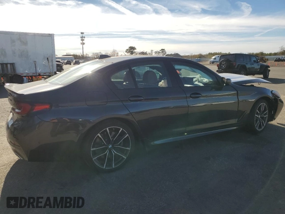 2023 BMW 5 Series 540i xDrive with VIN WBA73BJ04PCL27216, listed as a Copart auction lot 80195474 with 16,862 mi miles and Salvage Title. Bid and sale history available at carsss.com. Image 3.