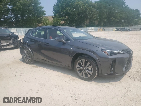 2024 Lexus UX with VIN JTHUCJDH3S2001180, listed as a Copart auction lot 67561984 with 9,968 mi miles and Salvage Title. Bid and sale history available at carsss.com. Image 4.