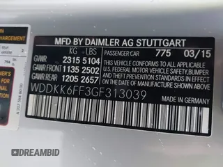 2016 Mercedes-Benz E 400 with VIN WDDKK6FF3GF313039, listed as a IAAI auction lot 40907228 with 31,540 mi miles and . Bid and sale history available at carsss.com. Image 9.