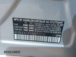 2008 Mercedes-Benz E 350 Luxury with VIN WDBUF87X98B271722, listed as a IAAI auction lot 42043577 with 177,856 mi miles and . Bid and sale history available at DreamBid. Image 9.
