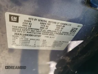 2013 GMC Terrain SLT with VIN 2GKALUEK3D6137187, listed as a Copart auction lot 63217345 with 62,141 mi miles and Salvage title. Bid and sale history available at DreamBid. Image 12.