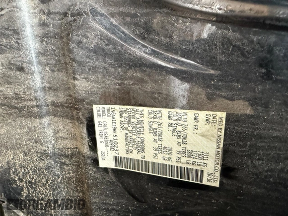 2017 Nissan Titan S with VIN 1N6AA1EJ9HN510237, listed as a Copart auction lot 42060265 with 109,147 mi miles and Clean Title. Bid and sale history available at DreamBid. Image 10.