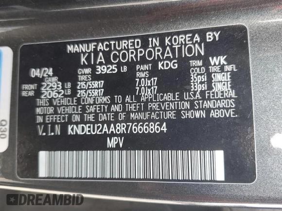 2024 Kia Seltos S z VIN KNDEU2AA8R7666864, wystawiony jako Copart lot #55073855 z przebiegiem 28 866 mil mil oraz Szkoda całkowita • Salvage title. Historia ofert i sprzedaży dostępna na DreamBid. Obrazek 13.