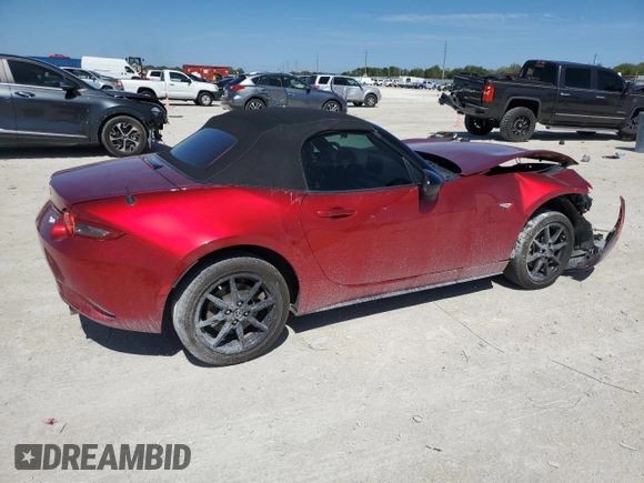 2021 Mazda MX-5 Miata Sport with VIN JM1NDAB7XM0452716, listed as a Copart auction lot 48001955 with 19,168 mi miles and Salvage title. Bid and sale history available at DreamBid. Image 3.