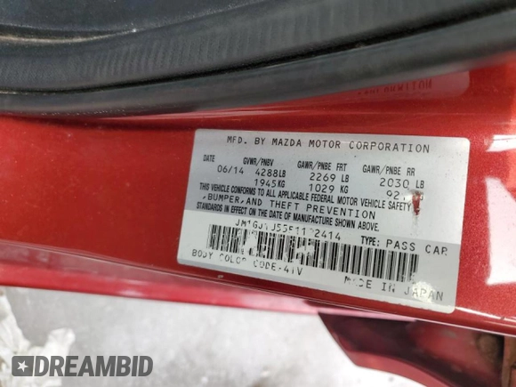 2015 Mazda 6 i Sport with VIN JM1GJ1U55F1192414, listed as a Copart auction lot 48808685 with 149,970 mi miles and Clean Title. Bid and sale history available at carsss.com. Image 12.