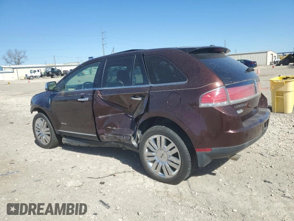 2010 Lincoln MKX with VIN 2LMDJ8JC4ABJ16887, listed as a Copart auction lot 46526765 with 166,533 mi miles and Salvage Title. Bid and sale history available at DreamBid. Image 2.
