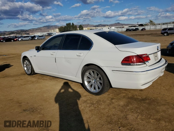 2008 BMW 7 Series 750i with VIN WBAHL835X8DT12389, listed as a Copart auction lot 80908054 with Not Provided miles and Salvage Title. Bid and sale history available at DreamBid. Image 2.