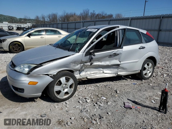 2007 Ford Focus S with VIN 1FAHP37N77W342091, listed as a Copart auction lot 48664305 with 120,661 mi miles and Salvage Title. Bid and sale history available at carsss.com. Image 1.