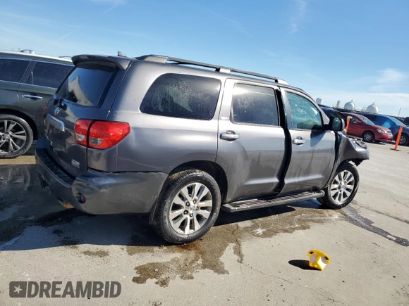 2014 Toyota Sequoia Limited with VIN 5TDKY5G1XES053757, listed as a Copart auction lot 83827324 with 0 mi miles and Salvage Title. Bid and sale history available at carsss.com. Image 3.