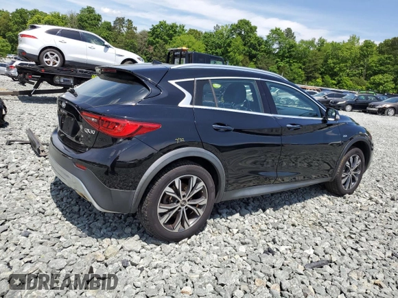 2018 Infiniti QX30 Luxury with VIN SJKCH5CR5JA056439, listed as a Copart auction lot 56048085 with 121,060 mi miles and Salvage title. Bid and sale history available at DreamBid. Image 3.
