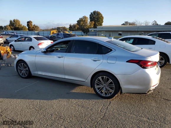 2018 Genesis G80 3.8L with VIN KMHGN4JEXJU265211, listed as a Copart auction lot 45667905 with 57,708 mi miles and Salvage Title. Bid and sale history available at carsss.com. Image 2.