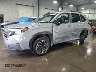 2025 Subaru Forester Premium with VIN JF2SLDBC2SH520818, listed as a Copart auction lot 61158375 with 3,827 mi miles and Salvage title. Bid and sale history available at DreamBid. Image 1.