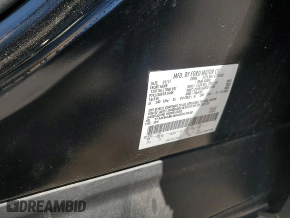 2017 Ford Explorer с VIN 1FM5K8BH8HGC01838, выставлен на аукционе Copart как лот 59120935 с пробегом 80 087 миль миль и Списание • Salvage title. История ставок и продаж доступна на DreamBid. Изображение 13.