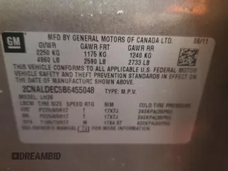 2011 Chevrolet Equinox LT w/1LT with VIN 2CNALDEC5B6455048, listed as a Copart auction lot 53796825 with 145,831 mi miles and Clean Title. Bid and sale history available at carsss.com. Image 13.