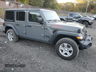 2021 Jeep Wrangler Unlimited Sport Altitude with VIN 1C4HJXDN8MW740980, listed as a Copart auction lot 77429934 with 71,961 mi miles and Salvage title. Bid and sale history available at DreamBid. Image 4.