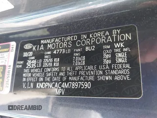 2021 Kia Sportage EX z VIN KNDPNCAC4M7897590, wystawiony jako IAAI lot #42183678 z przebiegiem 110 657 mil mil oraz . Historia ofert i sprzedaży dostępna na DreamBid. Obrazek 9.