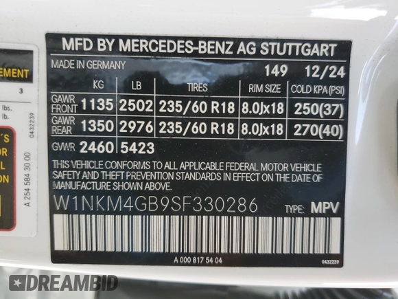 2025 Mercedes-Benz GLC with VIN W1NKM4GB9SF330286, listed as a Copart auction lot 50741755 with 225 mi miles and Salvage Title. Bid and sale history available at carsss.com. Image 13.