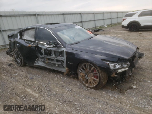 2020 Infiniti Q50 Red Sport 400 with VIN JN1FV7AP6LM630007, listed as a Copart auction lot 52964315 with Not provided miles and Salvage title. Bid and sale history available at DreamBid. Image 4.