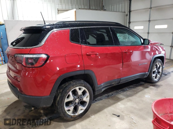 2020 Jeep Compass Limited z VIN 3C4NJDCB4LT131852, wystawiony jako Copart lot #56415665 z przebiegiem Nie podano mil oraz Szkoda całkowita • Salvage title. Historia ofert i sprzedaży dostępna na DreamBid. Obrazek 3.