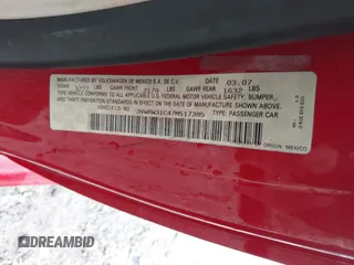 2007 Volkswagen Beetle с VIN 3VWRW31C47M517385, выставлен на аукционе IAAI как лот 42270595 с пробегом 136 227 миль миль и . История ставок и продаж доступна на DreamBid. Изображение 9.