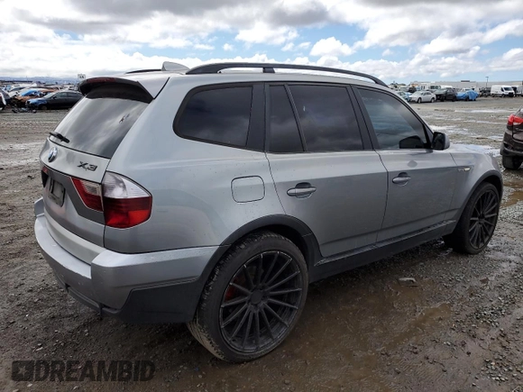 2008 BMW X3 3.0si with VIN WBXPC93498WJ04698, listed as a Copart auction lot 48931815 with 188,684 mi miles and Salvage Title. Bid and sale history available at carsss.com. Image 3.