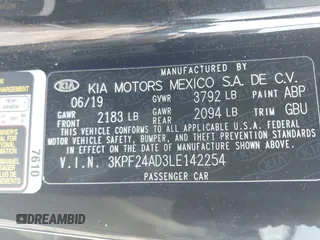 2020 Kia Forte LXS with VIN 3KPF24AD3LE142254, listed as a IAAI auction lot 41902744 with 75,000 mi miles and . Bid and sale history available at carsss.com. Image 9.