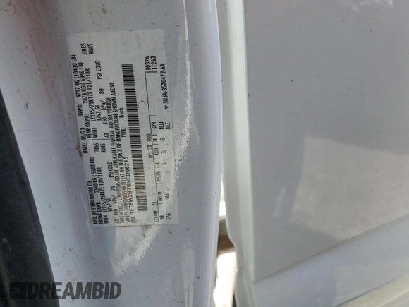 2022 Ford F-250 XL z VIN 1FT8W2BT6NED06215, wystawiony jako Copart lot #59161515 z przebiegiem Nie podano mil oraz Czysty tytuł • Clean title. Historia ofert i sprzedaży dostępna na DreamBid. Obrazek 13.