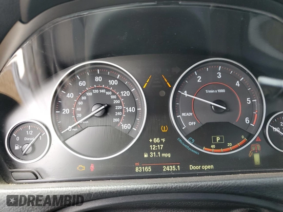 2014 BMW 3 Series 328d xDrive with VIN WBA3K5C59EK300009, listed as a Copart auction lot 54198815 with 83,165 mi miles and Salvage title. Bid and sale history available at DreamBid. Image 9.