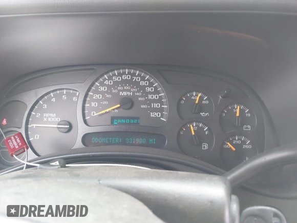2004 GMC Yukon SLE z VIN 1GKEC13Z54J265434, wystawiony jako IAAI lot #41155633 z przebiegiem 331 908 mil mil oraz . Historia ofert i sprzedaży dostępna na DreamBid. Obrazek 7.
