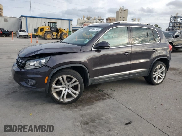 2016 Volkswagen Tiguan S with VIN WVGBV7AX9GW608858, listed as a Copart auction lot 55341985 with 114,472 mi miles and Salvage Title. Bid and sale history available at DreamBid. Image 1.