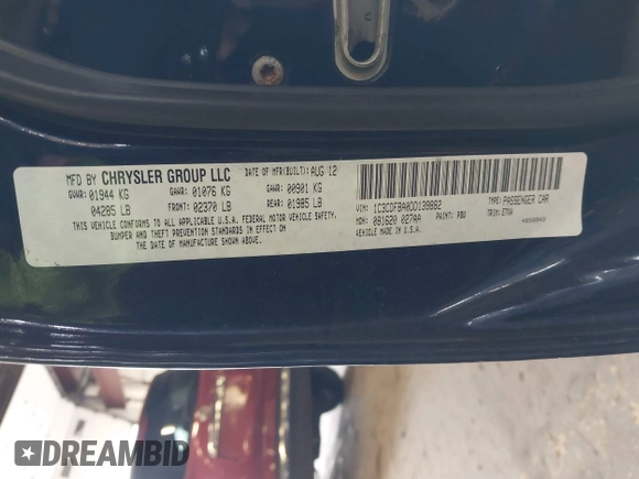 2013 Dodge Dart SXT with VIN 1C3CDFBA0DD139882, listed as a IAAI auction lot 41936150 with 140,986 mi miles and . Bid and sale history available at DreamBid. Image 9.