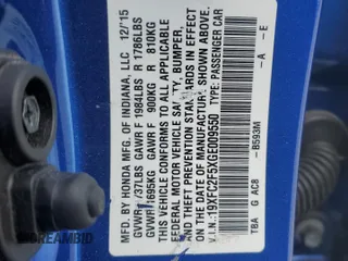 2016 Honda Civic Sedan LX with VIN 19XFC2F5XGE009550, listed as a Copart auction lot 48136285 with 105,846 mi miles and Salvage Title. Bid and sale history available at carsss.com. Image 14.