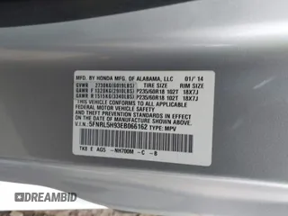2014 Honda Odyssey Touring with VIN 5FNRL5H93EB066162, listed as a IAAI auction lot 41734783 with 173,063 mi miles and . Bid and sale history available at DreamBid. Image 9.