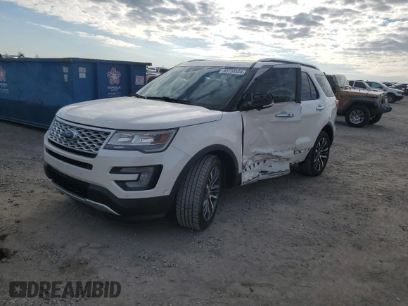 2016 Ford Explorer Platinum with VIN 1FM5K8HT3GGC56465, listed as a Copart auction lot 85738504 with 98,290 mi miles and Salvage Title. Bid and sale history available at DreamBid. Image 1.