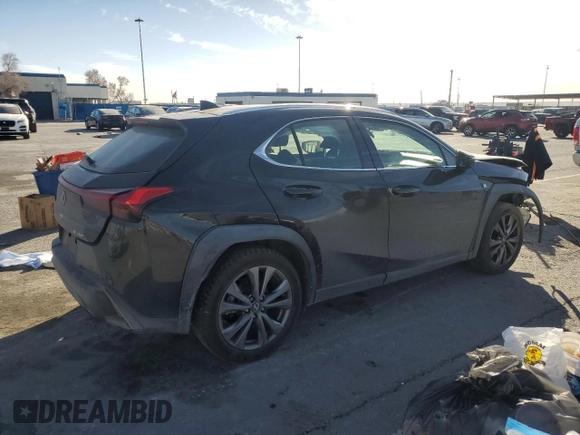 2020 Lexus UX 200 F Sport with VIN JTHE3JBH7L2029444, listed as a Copart auction lot 42803025 with 60,296 mi miles and Salvage Title. Bid and sale history available at DreamBid. Image 3.