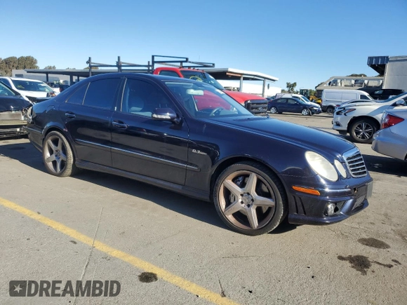 2007 Mercedes-Benz E 63 AMG with VIN WDBUF77X67B008192, listed as a Copart auction lot 82449274 with 125,126 mi miles and Salvage Title. Bid and sale history available at carsss.com. Image 4.