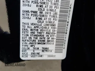 2013 Infiniti FX with VIN JN8CS1MW5DM170014, listed as a Copart auction lot 56195905 with 138,686 mi miles and Salvage title. Bid and sale history available at DreamBid. Image 14.