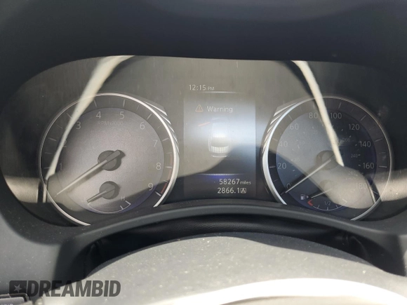 2014 Infiniti Q50 Premium with VIN JN1BV7APXEM675338, listed as a Copart auction lot 57125045 with 58,267 mi miles and Salvage title. Bid and sale history available at DreamBid. Image 9.