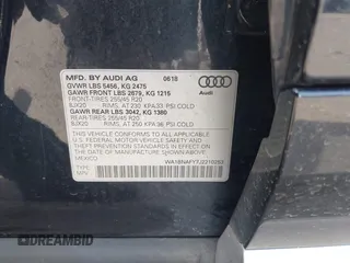 2018 Audi Q5 Premium Plus with VIN WA1BNAFY7J2210253, listed as a IAAI auction lot 42742467 with 103,843 mi miles and . Bid and sale history available at DreamBid. Image 9.
