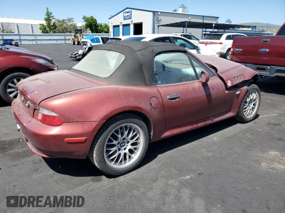 2001 BMW Z3 3.0 with VIN WBACN53451LJ57448, listed as a Copart auction lot 53982215 with 121,721 mi miles and Salvage title. Bid and sale history available at DreamBid. Image 3.