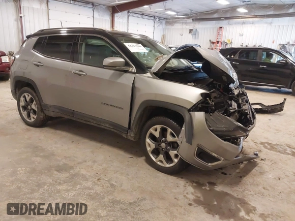 2019 Jeep Compass Limited with VIN 3C4NJDCB0KT656468, listed as a IAAI auction lot 42221300 with 105,115 mi miles and . Bid and sale history available at DreamBid. Image 1.