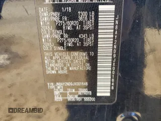 2018 Nissan Armada Platinum with VIN JN8AY2ND9JX001648, listed as a Copart auction lot 89330445 with 127,304 mi miles and Salvage Title. Bid and sale history available at carsss.com. Image 15.