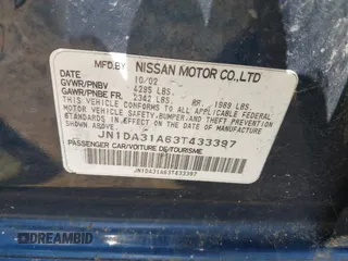 2003 Nissan Maxima GLE with VIN JN1DA31A63T433397, listed as a IAAI auction lot 42657458 with 195,706 mi miles and . Bid and sale history available at DreamBid. Image 9.