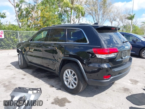 2021 Jeep Grand Cherokee Laredo X with VIN 1C4RJEAG5MC843953, listed as a IAAI auction lot 41558914 with 28,188 mi miles. Bid and sale history available at carsss.com. Image 3.