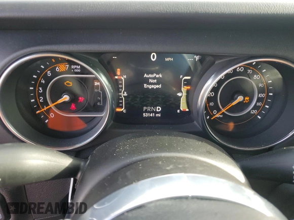 2018 Jeep Wrangler Unlimited Sahara with VIN 1C4HJXEN2JW326894, listed as a Copart auction lot 59691955 with 53,141 mi miles and Salvage title. Bid and sale history available at DreamBid. Image 9.