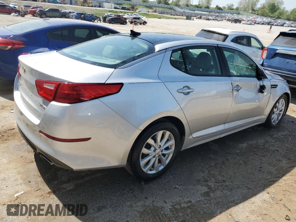 2015 Kia Optima EX with VIN 5XXGN4A7XFG478615, listed as a Copart auction lot 50950514 with 57,003 mi miles and Salvage Title. Bid and sale history available at DreamBid. Image 3.
