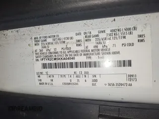 2019 Ford Transit with VIN 1FTYR2CM5KKA04040, listed as a IAAI auction lot 42715725 with 175,169 mi miles and . Bid and sale history available at DreamBid. Image 5.